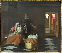 Woman with a Child and a Maid in an Interior, hooch