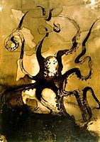 Octopus with the initials V.H., 1866, hugo