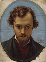 Portrait of Dante Gabriel Rossetti , 1853, hunt