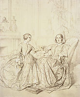 Countess Charles d-Agoult and her daughter Claire d-Agoult, 1849, ingres