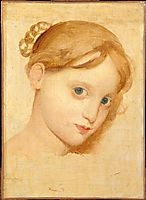 Head of a young blond girl with blue eyes (Laure-Zoega), ingres