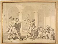 The Oath of the Horatii, according to David, ingres