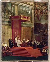 Pope Pius VII (Luigi Barnaba Chiaramonti) attending chapel, 1820, ingres