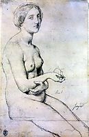 Study Venus at Paphos, 1852-1853, ingres