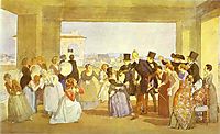 Festival in Rome in October. Scene in the Loggia (Asking to Dance), 1842, ivanov