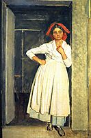 A girl from Albano standing in the doorway, ivanov