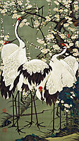 Plum Blossoms and Cranes, jakuchu