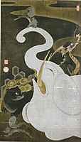 White Elephant and Animals, jakuchu