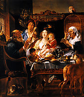 As the Old Sang, So the young Pipe, 1644, jordaens