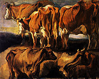 Five studies of cows, 1624, jordaens