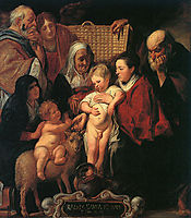 The Holy Family with St. Anne, The Young Baptist, and his Parents, jordaens