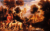 Hunter with his dogs, 1635, jordaens
