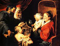 The Virgin and Child in the company of little St. John and his parents, 1617, jordaens