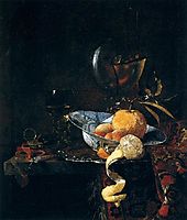 Still-Life with Porcelain and a Nautilus Cup, 1660, kalf