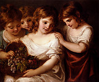 Four Children With A Basket Of Fruit, kauffman