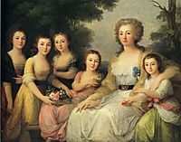 Portrait of Countess A S Protasova with Her Nieces, 1788, kauffman