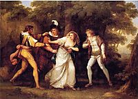 Valentine Rescues Silvia in -The Two Gentlemen of Verona-, 1789, kauffman