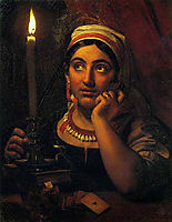 Fortune-teller with a candle, 1830, kiprensky