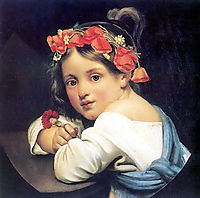 Girl wearing the poppy wreath, 1819, kiprensky
