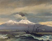 View of  Mount Vesuvius in winter, 1830, kiprensky
