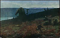 Askeladden og trollet (på flya), 1910, kittelsen