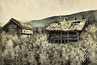 Gamle Hus Ved Sole, kittelsen