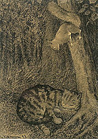 Katt Og Ekorn, kittelsen
