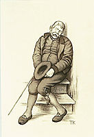 Klokkeren I Bygden Vor, kittelsen