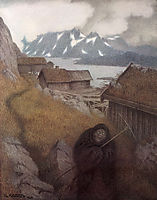 She Is Making Her Way Through the Country, 1900, kittelsen