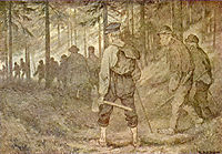 Twelve men in the forest , 1900, kittelsen