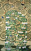 Cartoon for the frieze of the Villa Stoclet in Brussels: right part of the tree of life, 1905-1909, klimt