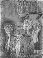 Painted composition draft Jusisprudenz, 1898, klimt