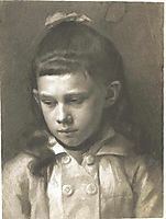 Portrait of a Girl, Head Slightly Turned Left, 1879, klimt