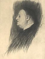 Portrait of a man heading left, klimt