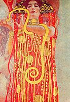 University of Vienna Ceiling Paintings (Medicine), detail showing Hygieia, 1907, klimt
