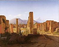 The Forum, Pompeii, with Vesuvius in the Distance, 1841, kobke