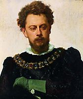 Actor Alexander Lensky Pavlovich as Petruchio inShakespeare-s , 1883, kramskoy