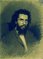 Portrait of the Artist Nikolay Andreyevich Koshelev , 1866, kramskoy