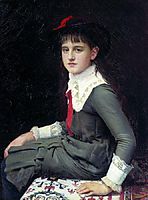 Portrait of Barbara Kirillovna Lemokh in childhood , 1882, kramskoy