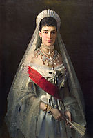 Portrait of Maria Fyodorovna, born Princess Dagmar of Denmark , wife of russian tsar Alexander III, c.1880, kramskoy