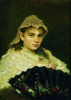 Portrait of Olga Afanasiyevna Raftopulo , 1884, kramskoy