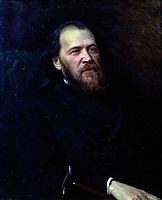 Portrait of the poet Yakov Polonsky , 1875, kramskoy