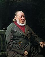 Portrait of Sergei Timofeevich Aksakov , 1878, kramskoy