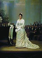 Portrait of singer Elizabeth Andreevny Lavrovsky, on stage at the Assembly of Nobility , 1879, kramskoy