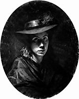Portrait of Sofia Nikolaevna Kramskoy (in hat) , 1863, kramskoy