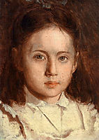 Portrait of Sonya Kramskaya, the Artist`s Daughter, c.1870, kramskoy