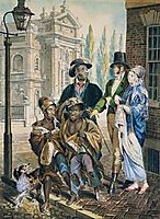 Wordly Folk Questioning Chimney Sweeps and Their Master Before Christ Church in Philadelphia, 1813, krimmel