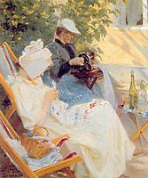 Marie and Her Mother in the Garden, 1891, kroyer