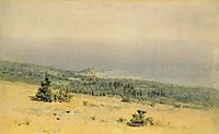 View of the beach and sea from the mountains. Crimea, c.1880, kuindzhi
