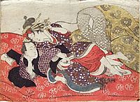 Foreplay on a Red Futon, 1835, kunisada